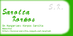 sarolta korpos business card